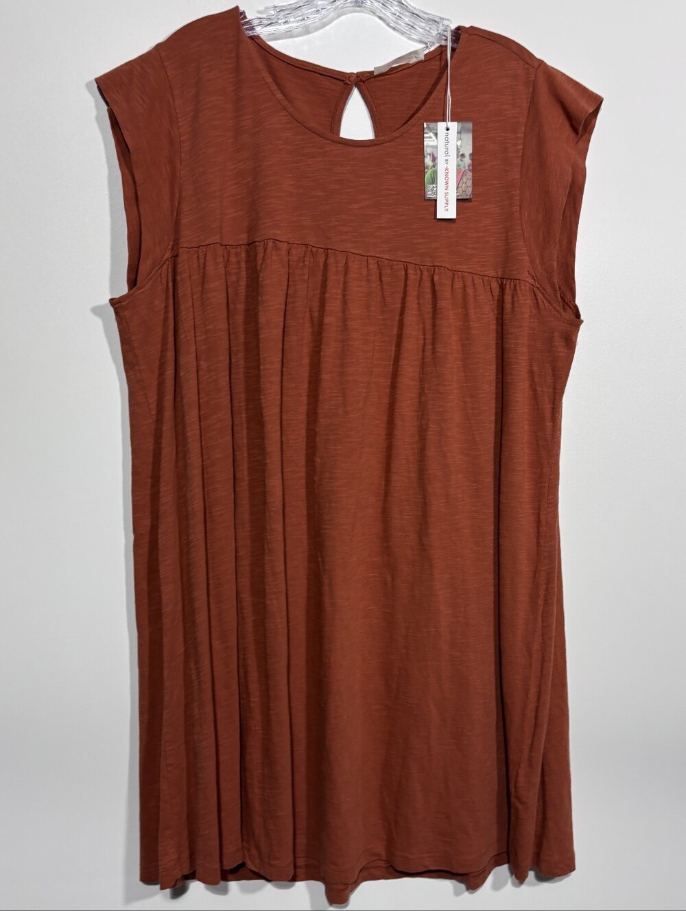 Known Supply terracotta-colored sleeveless babydoll mini dress Size XL New